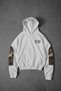 Men's White Silence Patch Embroidery Oversize Hoodie