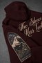 Men's Burgundy Silence Patch Embroidery Oversize Hoodie - 5