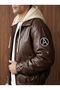 Men's Hooded Removable Leather Coat - 5