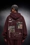 Men's Burgundy Himself Patch Custom Washed Oversize Hoodie - 2