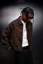 Men's Brown Timeless Form Embroidered Boxy Fit Jacket - 4