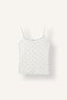 Patterned Square Neck Thin Strap Ribbed Undershirt H8271Ax26Au