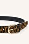 Women's Leopard Patterned Oval Buckle Faux Leather Jean Belt H7370Axns - 2