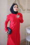 Red Corsman Buttoned Knitwear Dress - 4