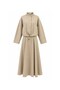 Drawstring Jacket and Skirt Set Beige