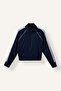 Standard Fit Stand Collar Stripe Detailed Zippered Basic Sweatshirt Cardigan I8957Ax26Au