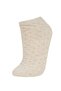 Women's Silvery 7-Piece Cotton Booties Socks C6415Axns - 3
