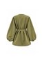 Balloon Sleeve Belted Cap Khaki - 2