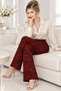Women's Wrinkled Patterned Wide-Leg Trousers – Zebra Pattern, High Waist, Comfortable Loose Fit - 2