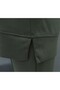 Pants Suit with Side Slits and Grass Green Front Panel - Olive Green - 8