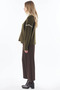 Stripe Detailed Knitwear Sweater Dark Khaki - 4
