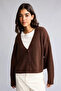 Regular Fit V-Neck Basic Plain Button Closure Knitwear Cardigan U2052Az26Wn - 3
