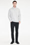 Men's Gray Melange Standard Fit Regular Cut Fleece Inside Bato Collar Cotton Sweatshirt - 2