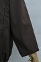 Parachute Jacket with High Collar, Elastic Sleeves, Double Zippered Pockets and Lining - Brown - 7