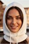 Women's Lace-Up Hooded Knitwear Balaklava Winter Neck Warmer Beanie - 7