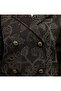 Shirt Collar Mixed Patterned Buttoned Front Quilted Jacket -Brown - 7