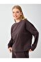Bitter Brown Round Neck Straight Cut Modal Sweatshirt - 4