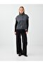 Anthracite High Collar Straight Cut Wool Blend Knitwear Vest - 5