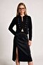 Napoleon Buttoned Knitwear Cardigan Lki̇0054 Black