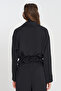 Women's Drawstring Waist Double Pocket Flowy Solid Color Jacket - 4