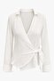 Stylish Double-Breasted Collar Tie-Up Women's Shirt - 5