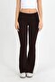 Women's Folded Waist Brown Spanish Leggings - H5989