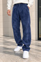 Men's Washed Corduroy Loose-Fit Trousers - Saks