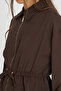 Women's Zippered, Laced Waist, Flowy Solid Color Jacket - 4