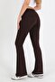 Women's Folded Waist Brown Spanish Leggings - H5989 - 5
