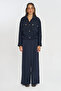 Women's Drawstring Waist Double Pocket Flowy Solid Color Jacket - 2