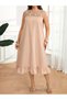 Rochie midi, bej - 5XL - 3