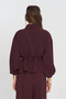 Women's Zippered, Laced Waist, Flowy Solid Color Jacket - 5