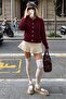 Burgundy Crew Neck Knitted Patterned Women's Cardigan Mg2899