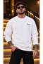 Men's Mafia Calligraphy Written Crew Neck Casual Regular Fit Sweatshirt