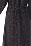 Nazlı Flannel Shawl Pattern Buttoned V-Neck Long Sleeve Winter Long Dress Black Syh - 4