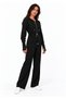 Women's Hooded Double Zipper Knitwear Cardigan and Wide-Leg Pants Two-Piece Set - 6