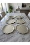 6-Piece Stainless Steel Round Edges Wavy Model Serving and Presentation Tray - 3