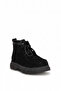 D26Kb-1265 Women's Genuine Leather Flat Boots Black - 2