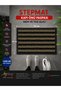 Moisture Absorber Dust Catcher Mud Scraper Pvc Base and Synthetic Brush with Pvc Border Textured Black&Beige Striped Carpeted Door Mat
