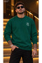 Men's Boutique Elegance Be Monogram Logo Crew Neck Casual Regular Fit Sweatshirt