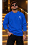 Men's Boutique Elegance Be Monogram Logo Crew Neck Casual Regular Fit Sweatshirt