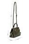 Women's Faux Leather Green Shoulder Bag - 2