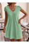 Rochie mini, verde - XS - 5