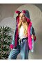 Girl's winter denim jacket with plush inside - 4