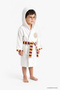 Harry Potter Gryffindor Hooded 100% Cotton Children's Bathrobe - Ecru