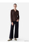 Brown Polo Neck Soft Touch Women's Sweatshirt - 2