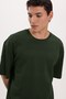 Unisex Oversize Wide Cut 100% Cotton Soft Texture Basic Crew Neck Khaki T-Shirt - 4