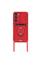 Samsung Galaxy S24 Plus Case Zuma Silicone with Business Card Ring - Red - 2