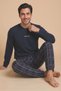 Falkom 5802 Interlock Winter Thick Fabric Plaid Pajama Men's Home Pajama Set - 2