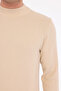 Cream Men's 100% Cotton Textured Knit Half Turtleneck Sweater Trist-1206 - 5
